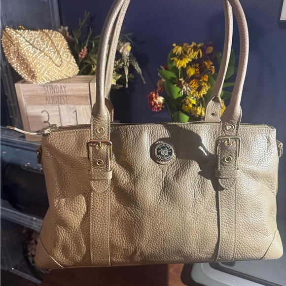 Dooney & Bourke Pebbled Leather Satchel in Tan - Picture 1 of 6